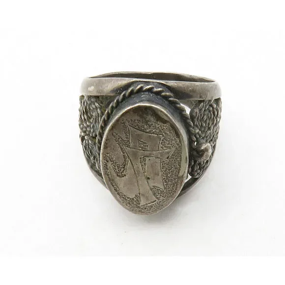 925 Sterling Silver Vintage Antique Rope Twist Band Ring Sz 6.5 RG13244